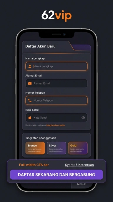 Panduan Registrasi Akun Baru 62vip untuk Android