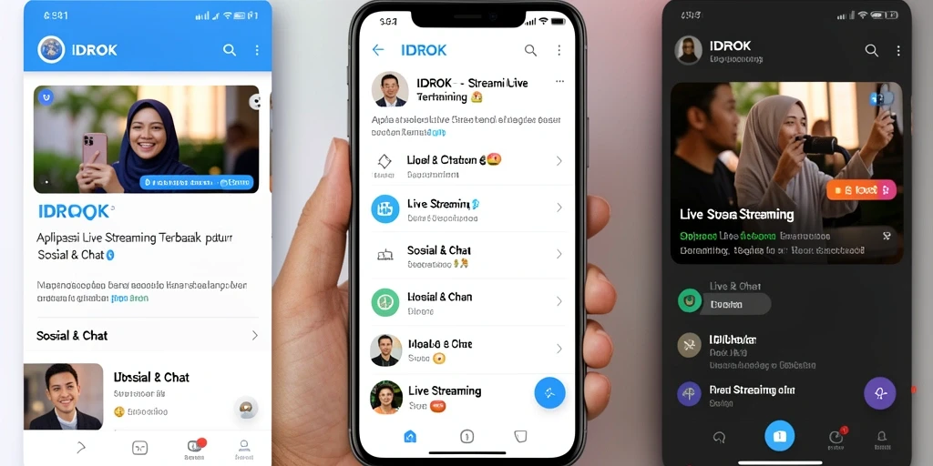 Antarmuka IDROK yang sederhana dan interaktif saat Live Streaming.