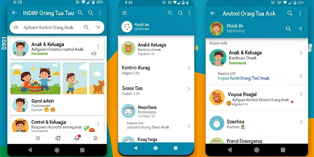 Tangkapan layar aplikasi IND89 menunjukkan antarmuka kontrol orang tua yang sederhana dan efektif.