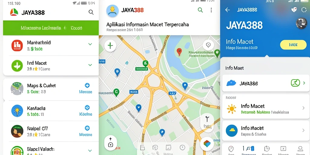 Screenshot utama JAYA388 menunjukkan antarmuka aplikasi Info Macet yang informatif.