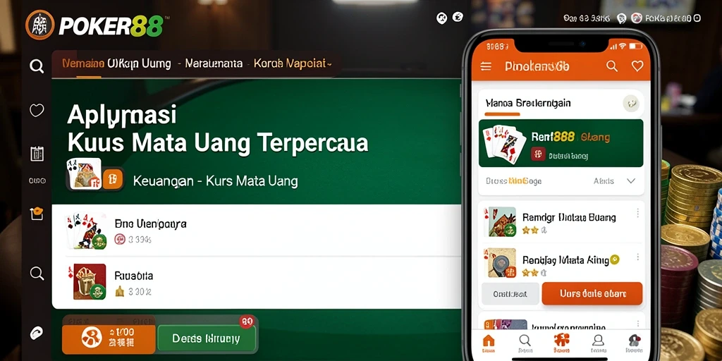 Antarmuka POKER88 dengan informasi kurs mata uang yang jelas.
