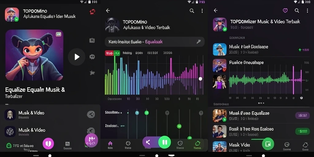 Tampilan antarmuka menggunakan Equalizer yang menarik dan fungsional.